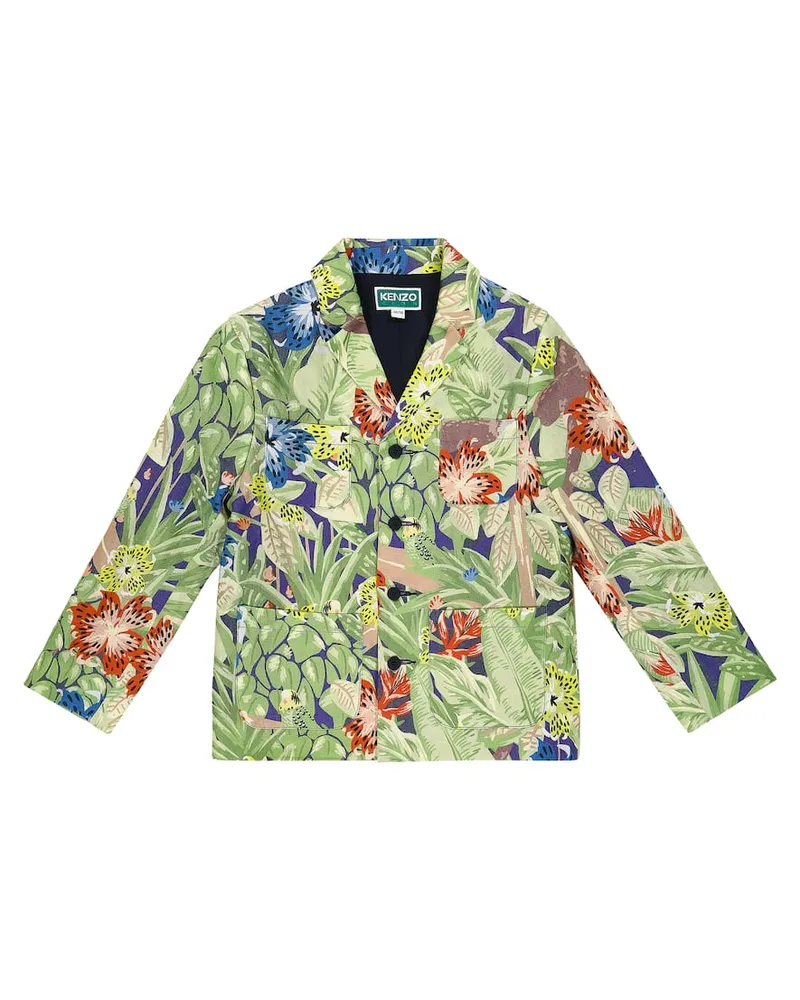 Kenzo Bedruckter Blazer aus Baumwolle Multicolor