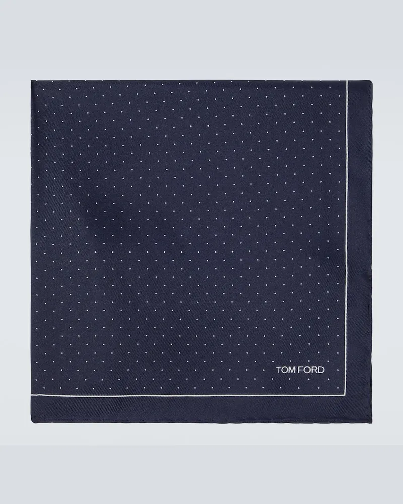 Tom Ford Einstecktuch aus Seide Blau