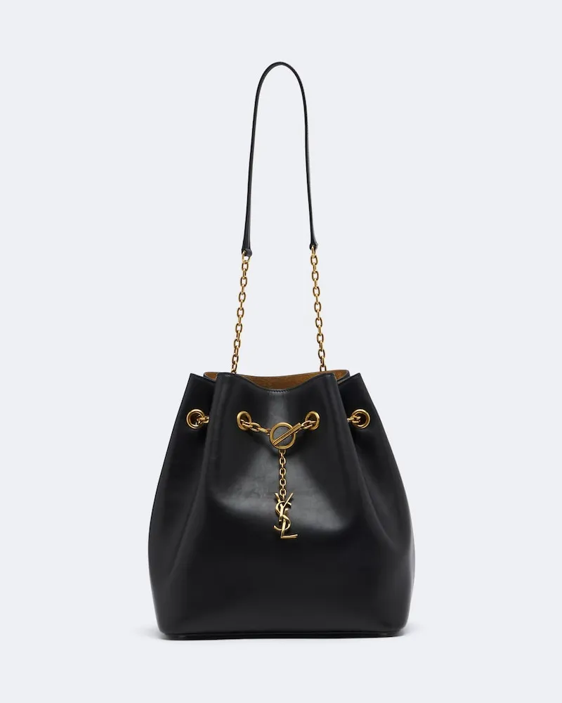 Saint Laurent Bucket Bag Le Sailor Small aus Leder Schwarz