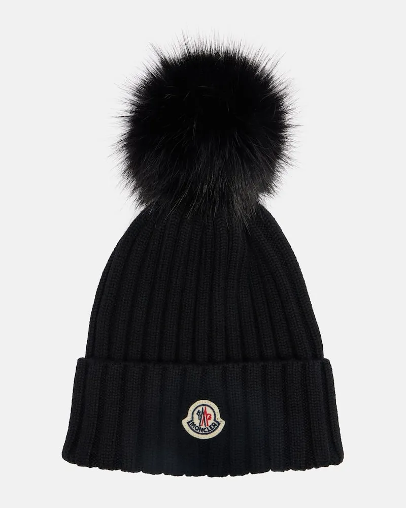 Moncler Mütze aus Schurwolle Schwarz