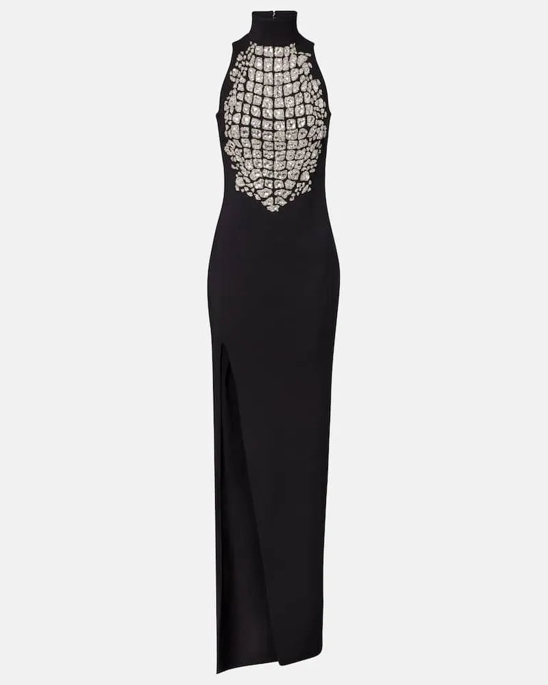 Balmain Robe mit Kristallen Schwarz