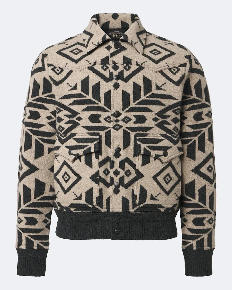 RRL Blouson aus Woll-Jacquard Schwarz