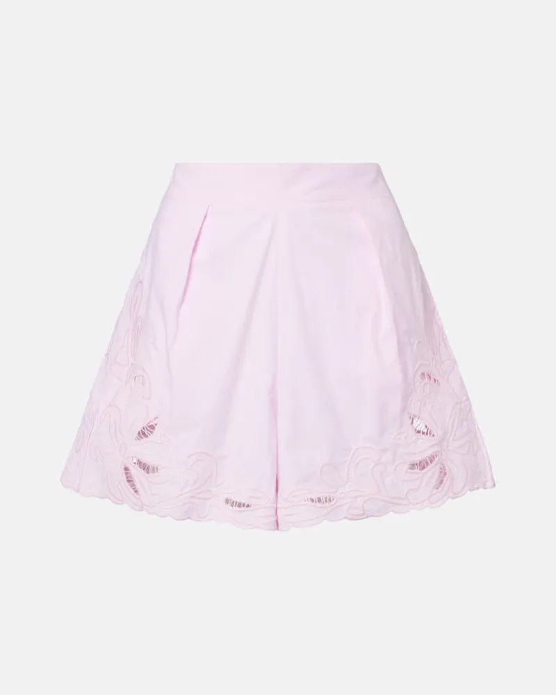 Juliet Dunn High-Rise Shorts aus Baumwolle Rosa
