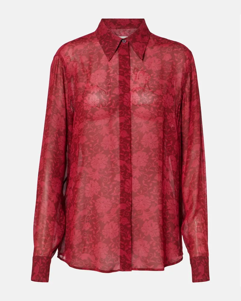 Dries van Noten Hemd aus Jacquard Rot
