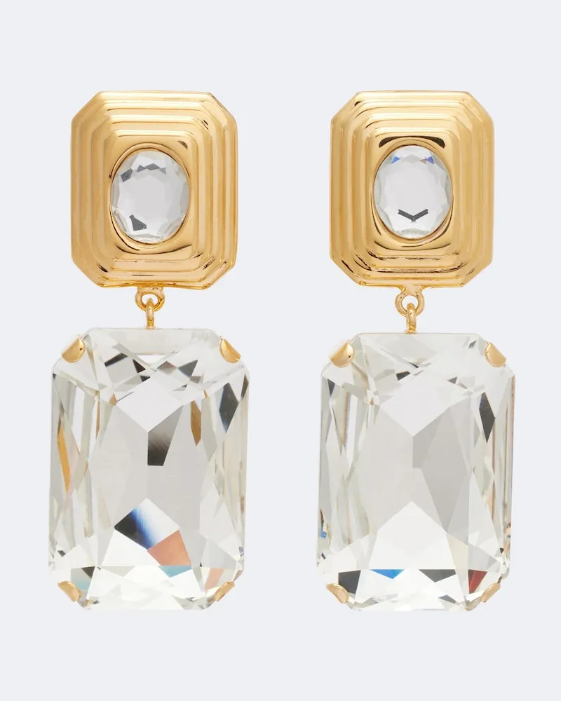 Alessandra Rich Clip-Ohrringe mit Kristallen Gold