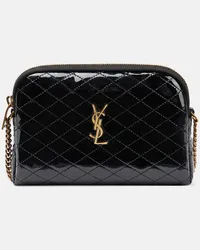 Saint Laurent Schultertasche Gaby aus Lackleder Schwarz