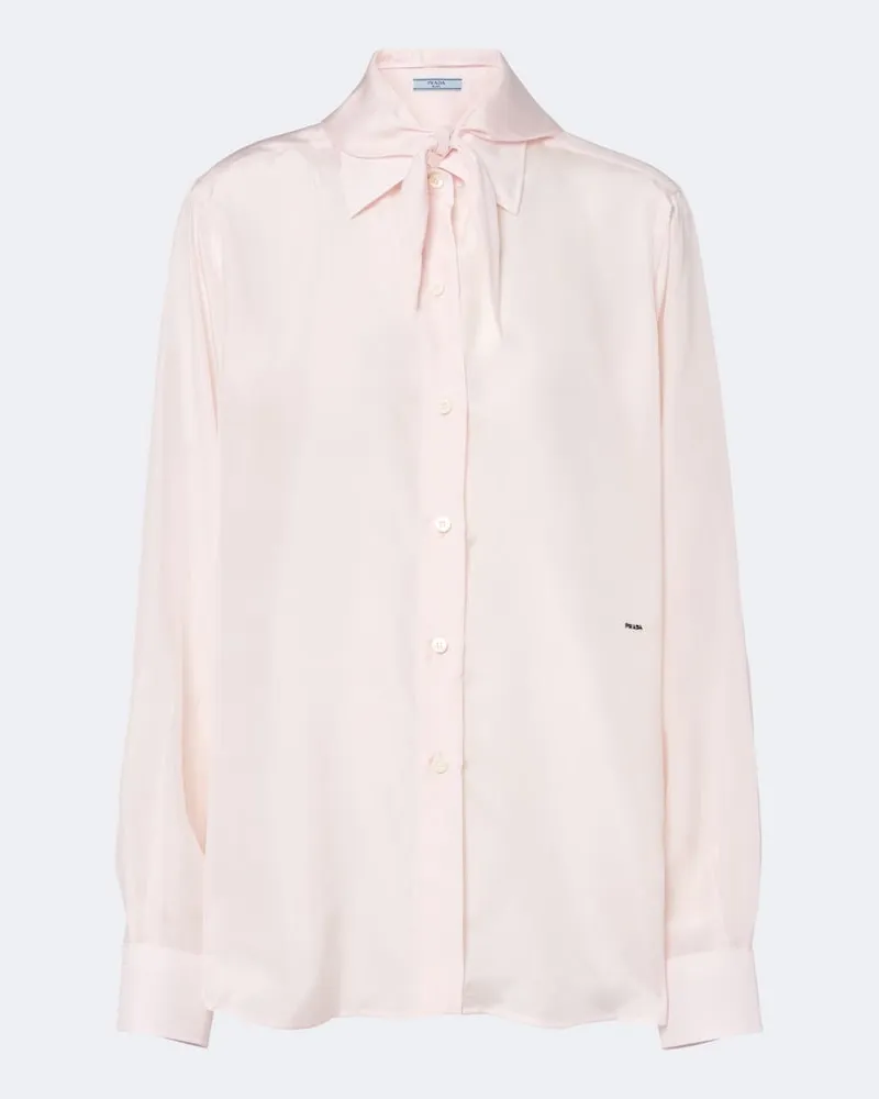 Prada Hemd aus Seidenpopeline Rosa
