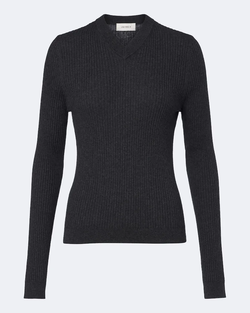 Lisa Yang Pullover Marguerite aus Baumwolle und Kaschmir Grau