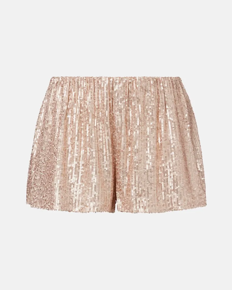 Norma Kamali Shorts Boyfriend Elephant mit Pailletten Pink