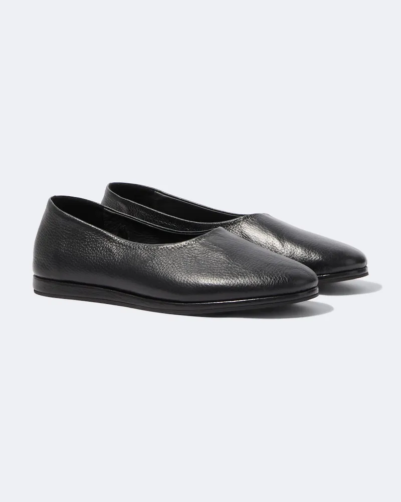 SAMAN AMEL Slip-Ons City aus Leder Schwarz
