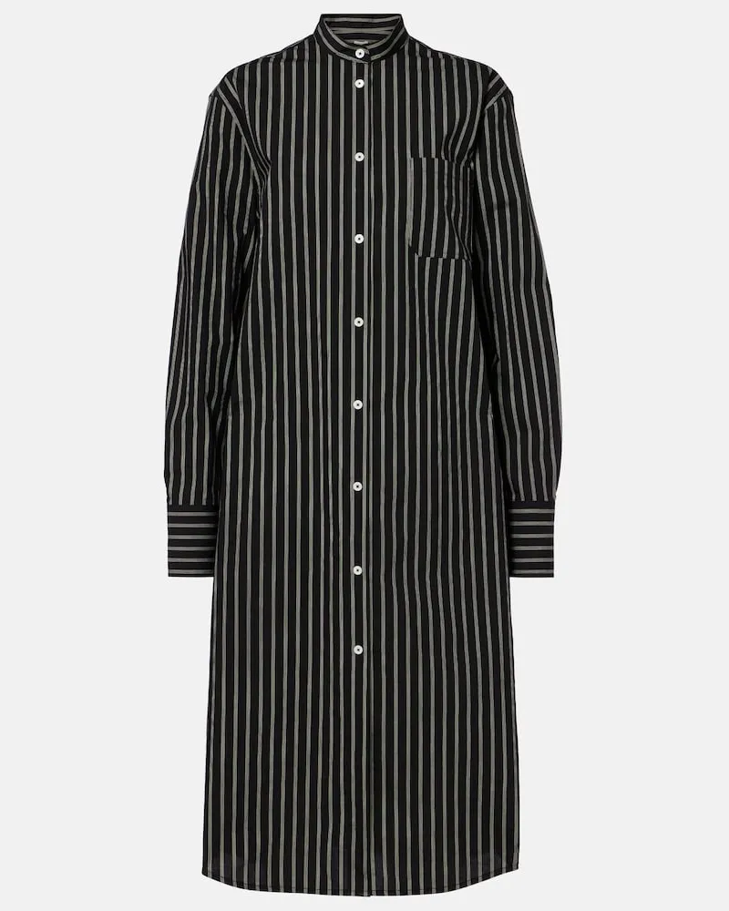 Totême Hemdblusenkleid aus einem Baumwollgemisch Schwarz