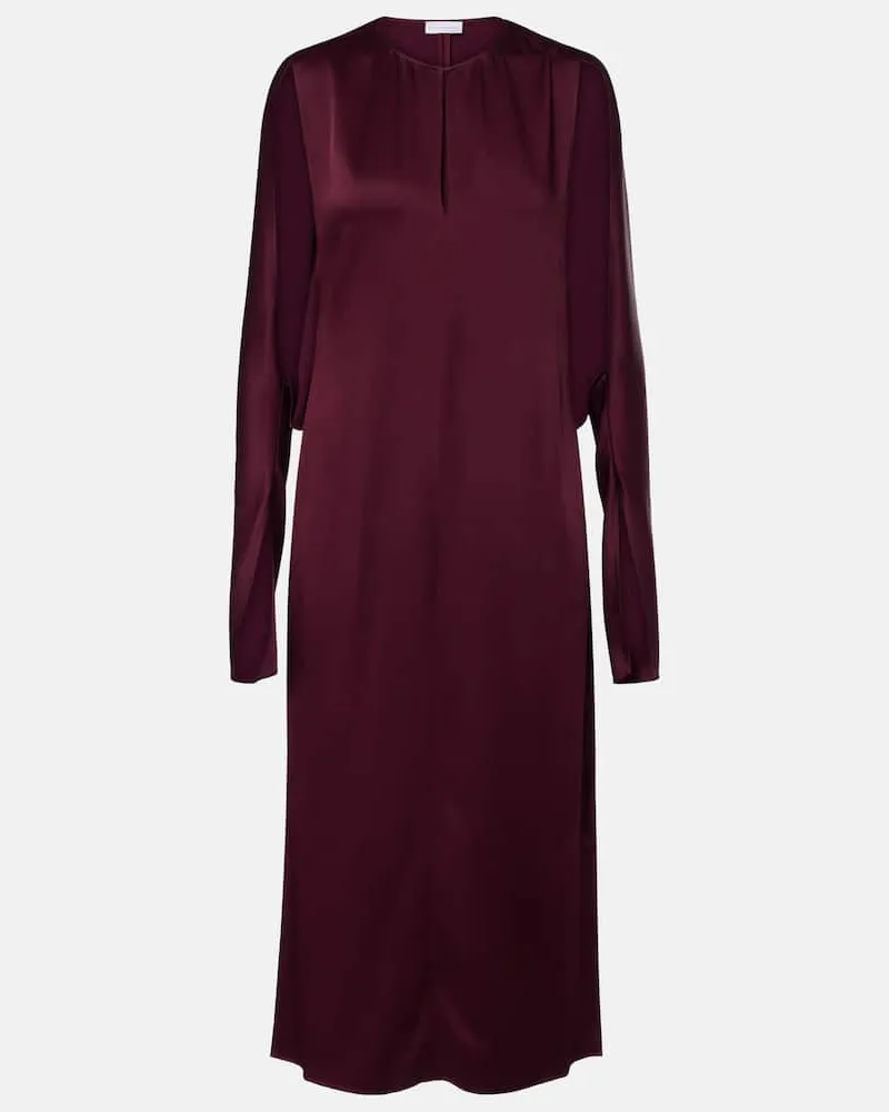 Stella McCartney Robe aus Satin Burgunderrot