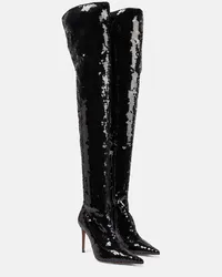 Alexandre Vauthier Overknee-Stiefel Elixir mit Pailletten Schwarz