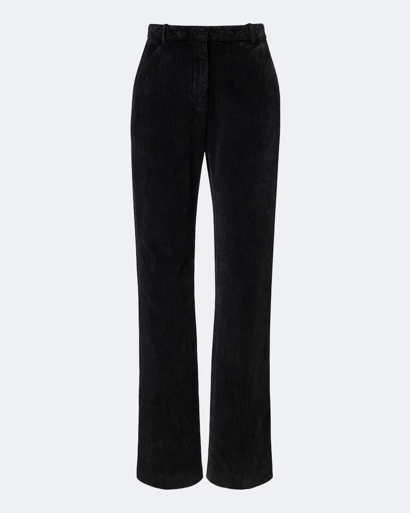 The Row Gerade Hose Kenton aus Baumwoll-Cord Schwarz