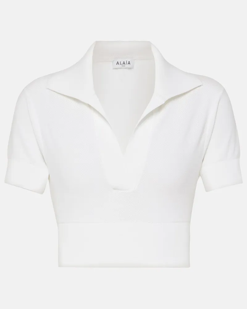 Alaïa Alaïa Cropped-Polohemd Weiß