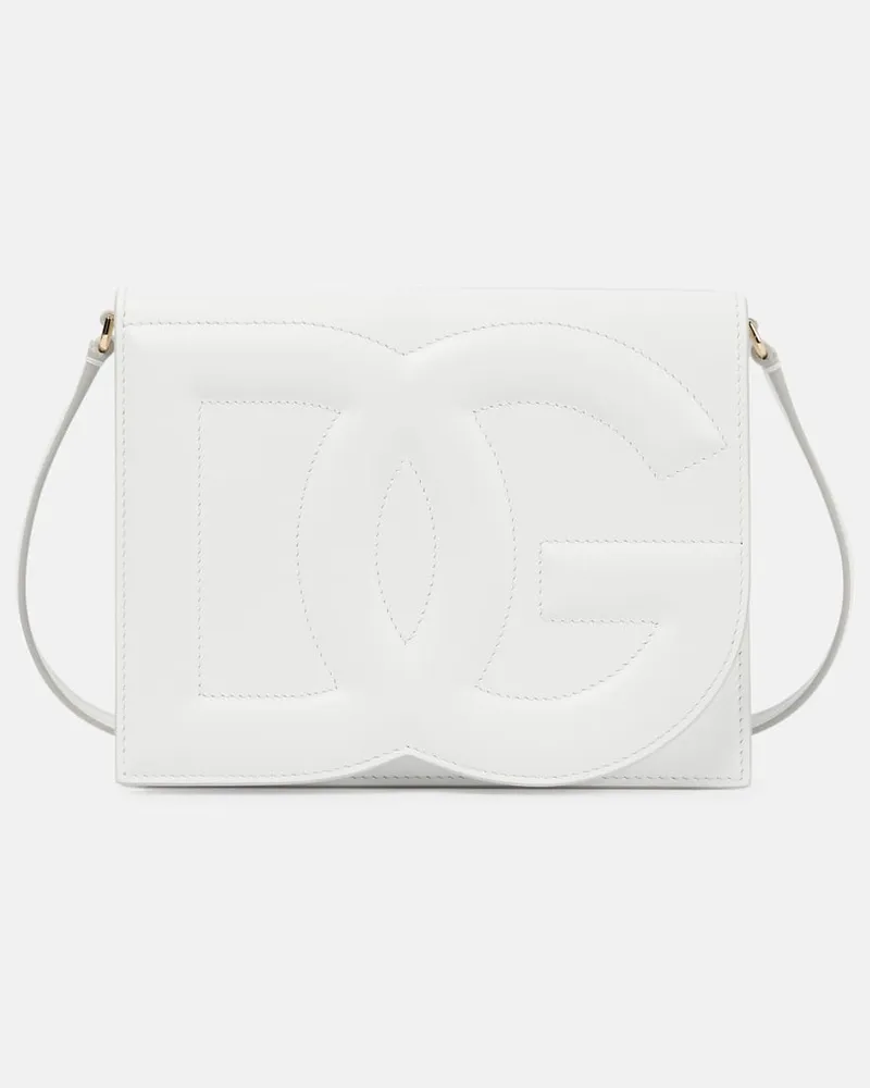Dolce & Gabbana Schultertasche DG aus Leder Weiß