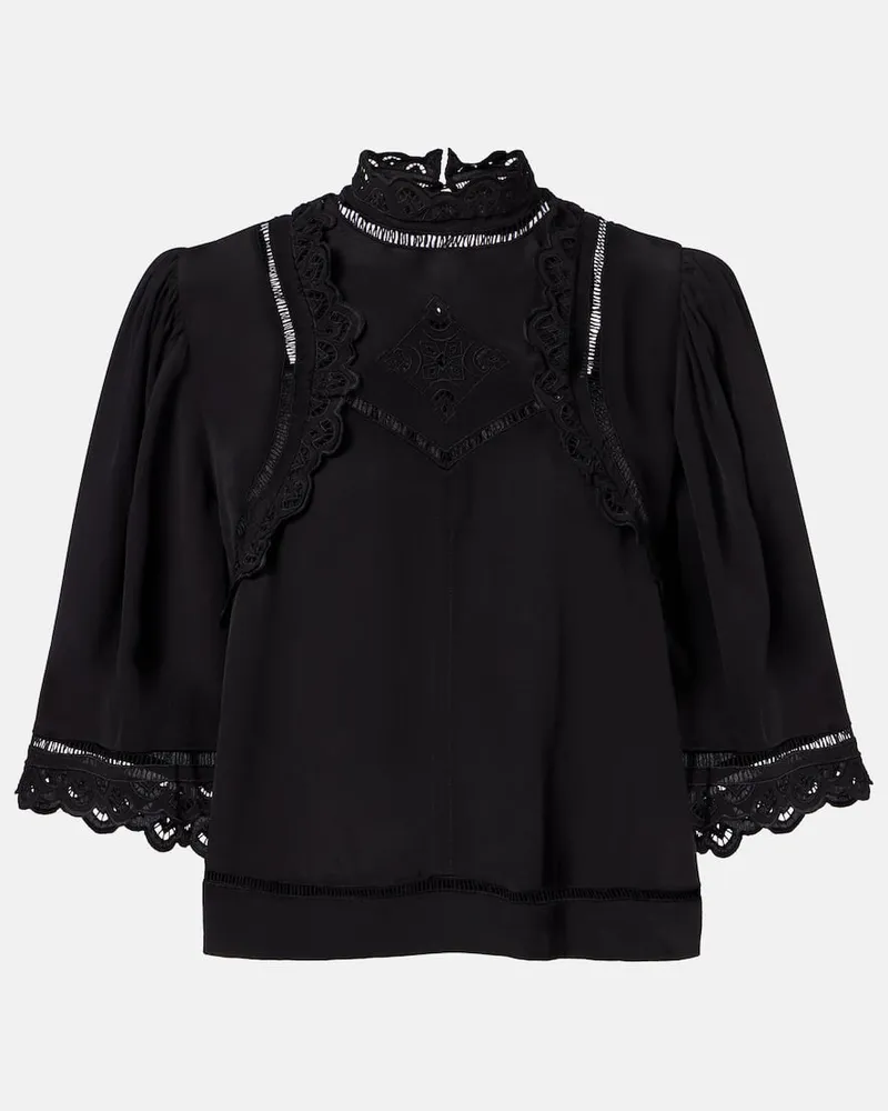 Isabel Marant Top Frany aus Crêpe Schwarz