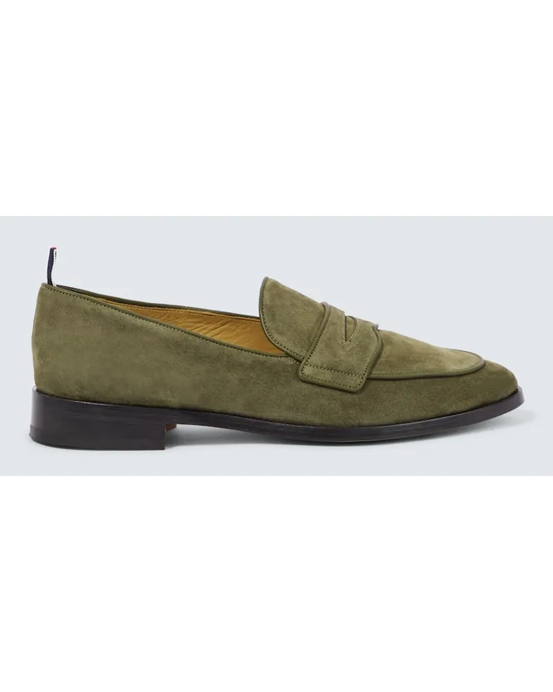 Thom Browne Loafers aus Veloursleder Gruen