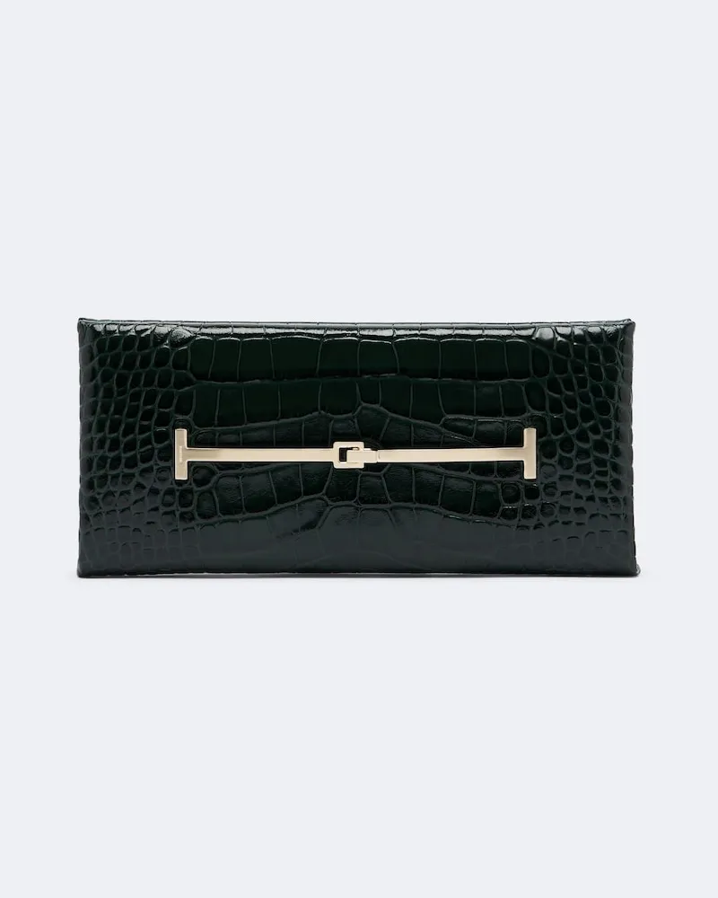 Tom Ford Clutch Arc aus Lackleder Grün