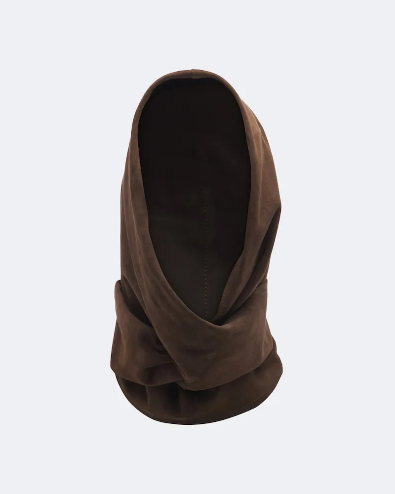 Arma Kapuze aus Veloursleder Braun