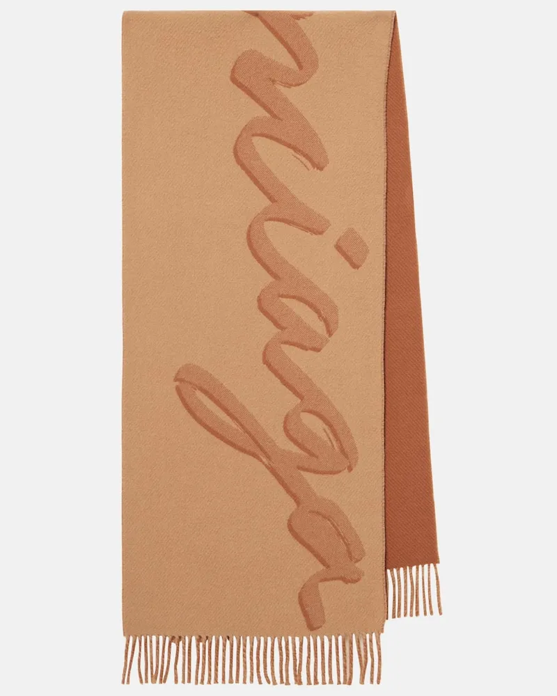 Balenciaga Schal aus Wolle und Kaschmir Beige