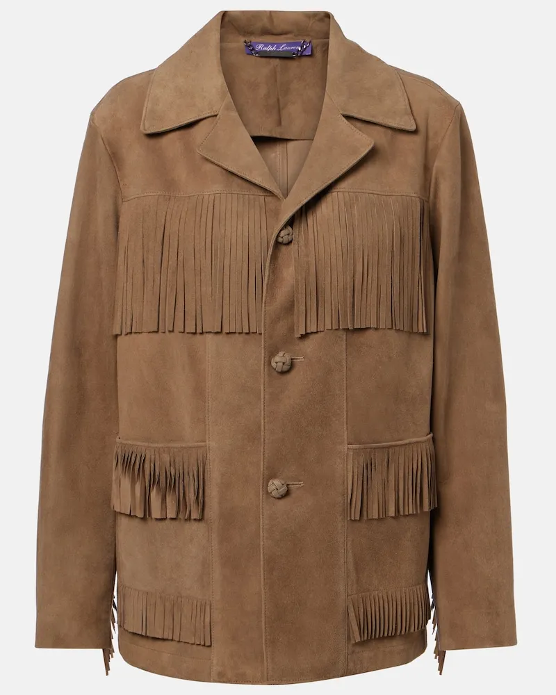 Ralph Lauren Jacke Perce aus Veloursleder Braun