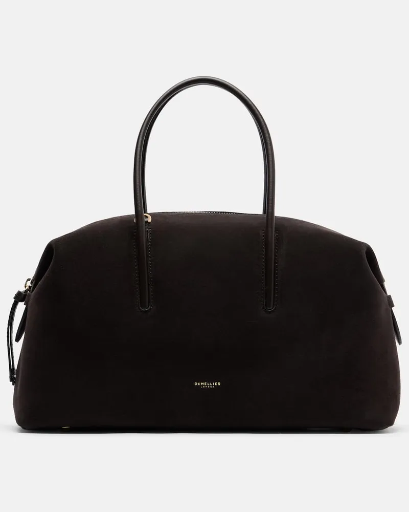 DeMELLIER Henkeltasche Stockholm Medium aus Veloursleder Braun