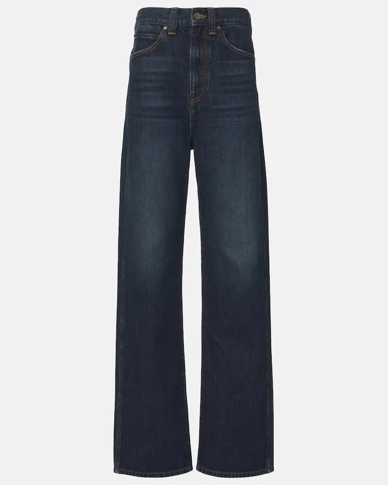 KHAITE High-Rise Wide-Leg Jeans Bonnie Blau