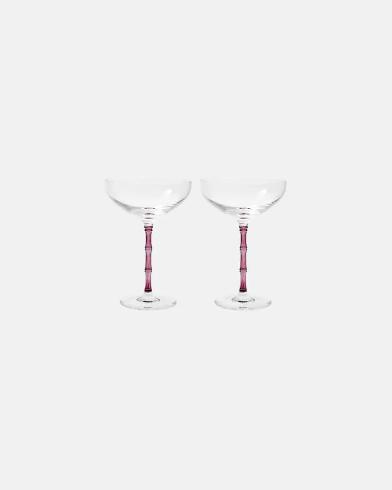 La DoubleJ Set Bamboo aus zwei Champagnerschalen Rosa