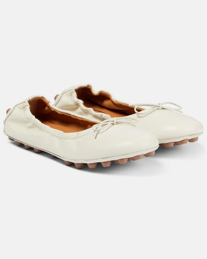TOD'S Ballerinas Bubble aus Leder Weiß