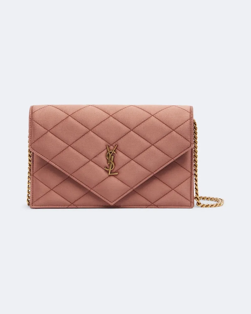 Saint Laurent Portemonnaie mit Kettenriemen Paris Mini Rosa