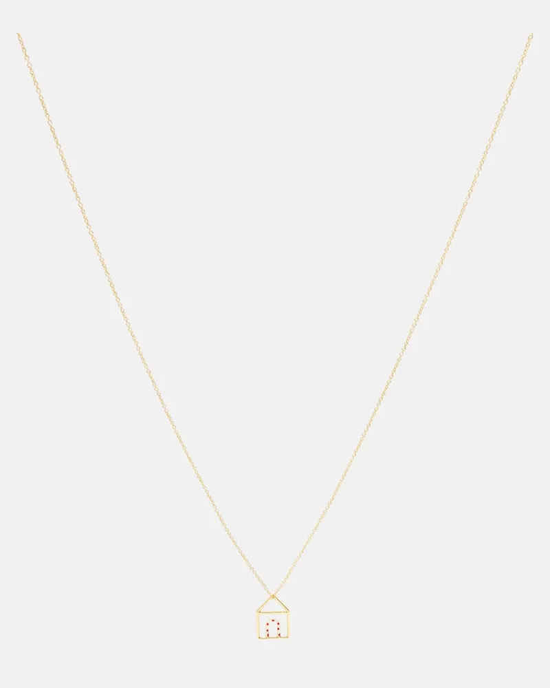 Aliita Halskette Casita aus 9kt Gelbgold mit Emaille Gold
