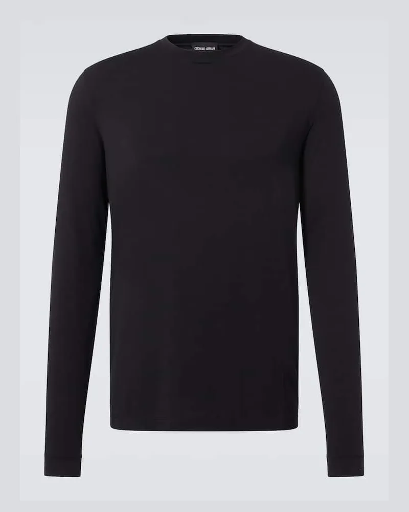 Giorgio Armani T-Shirt aus Jersey Schwarz
