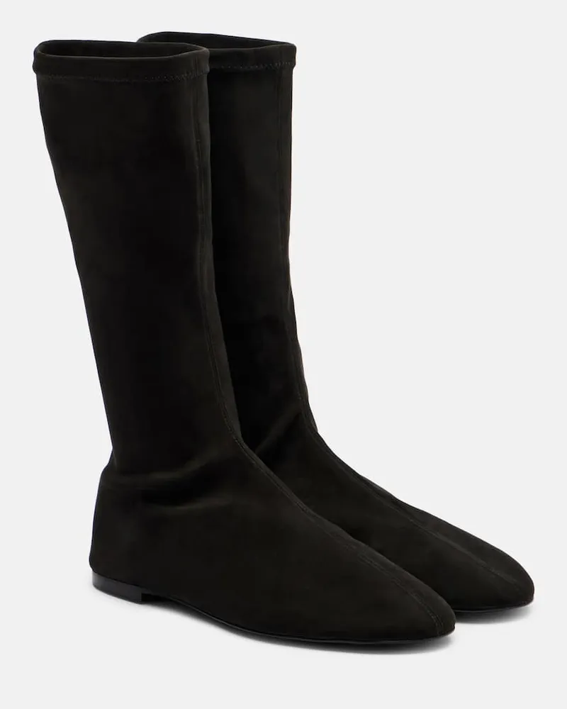 Proenza Schouler Stiefel Tee aus Veloursleder Schwarz