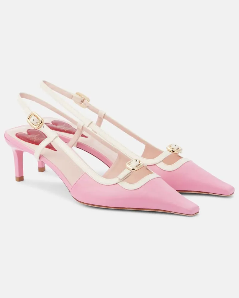 Roger Vivier Slingback-Pumps Viv’ Canard aus Leder Pink