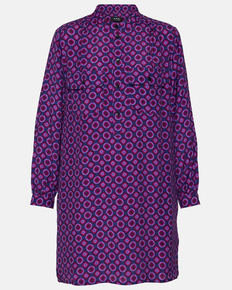 A.P.C. Bedrucktes Minikleid Mathilde Violett