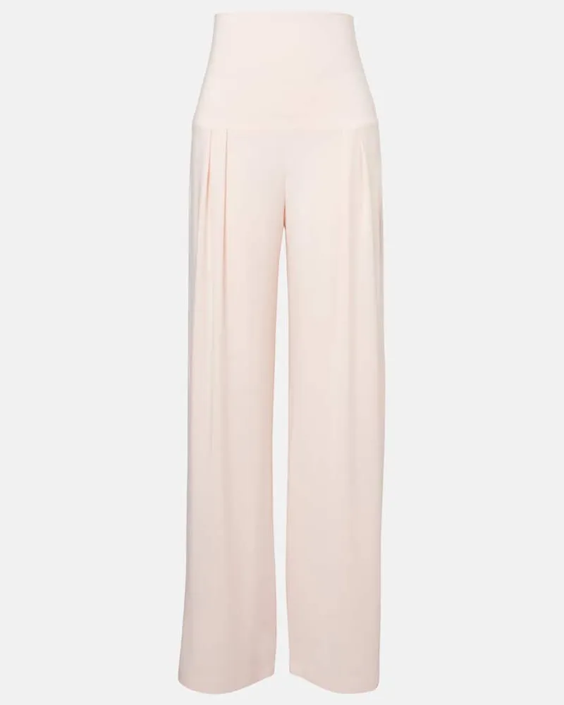 Norma Kamali Weite High-Rise-Hose Rosa