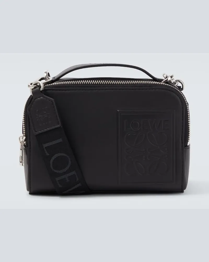 Loewe Schultertasche Anagram Mini aus Leder Schwarz