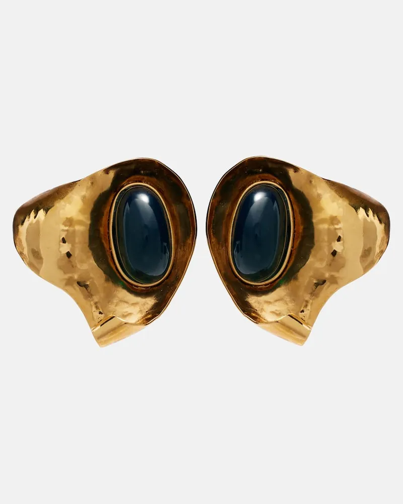 Saint Laurent Clip-Ohrringe Petal Gold