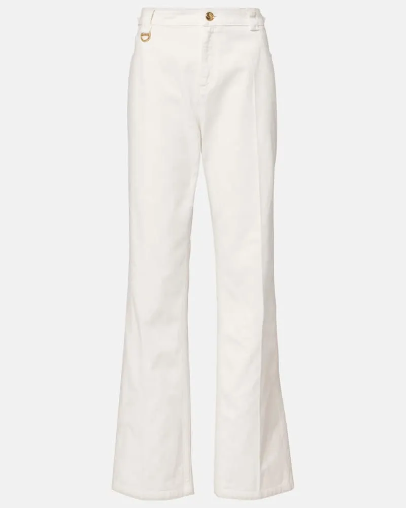 Chloé Chloé Gerade Hose aus Baumwoll-Canvas Weiß