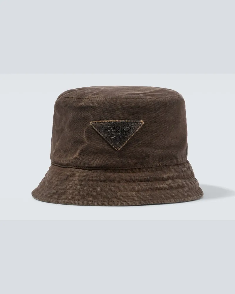 Prada Hut aus Baumwolle Braun