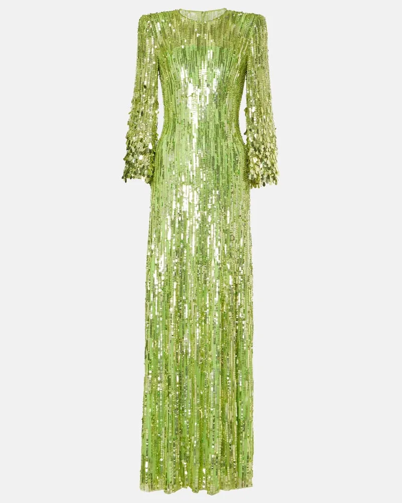 Jenny Packham Robe Nymph mit Pailletten Gruen