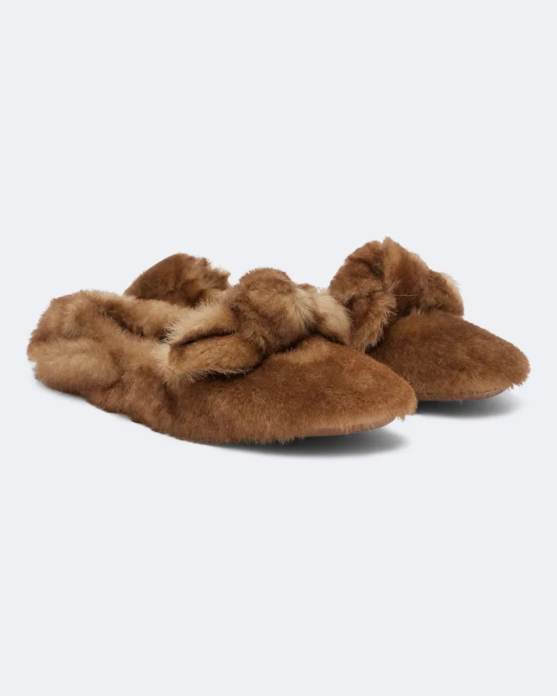 Zimmermann Ballerinas Carousel aus Shearling Braun
