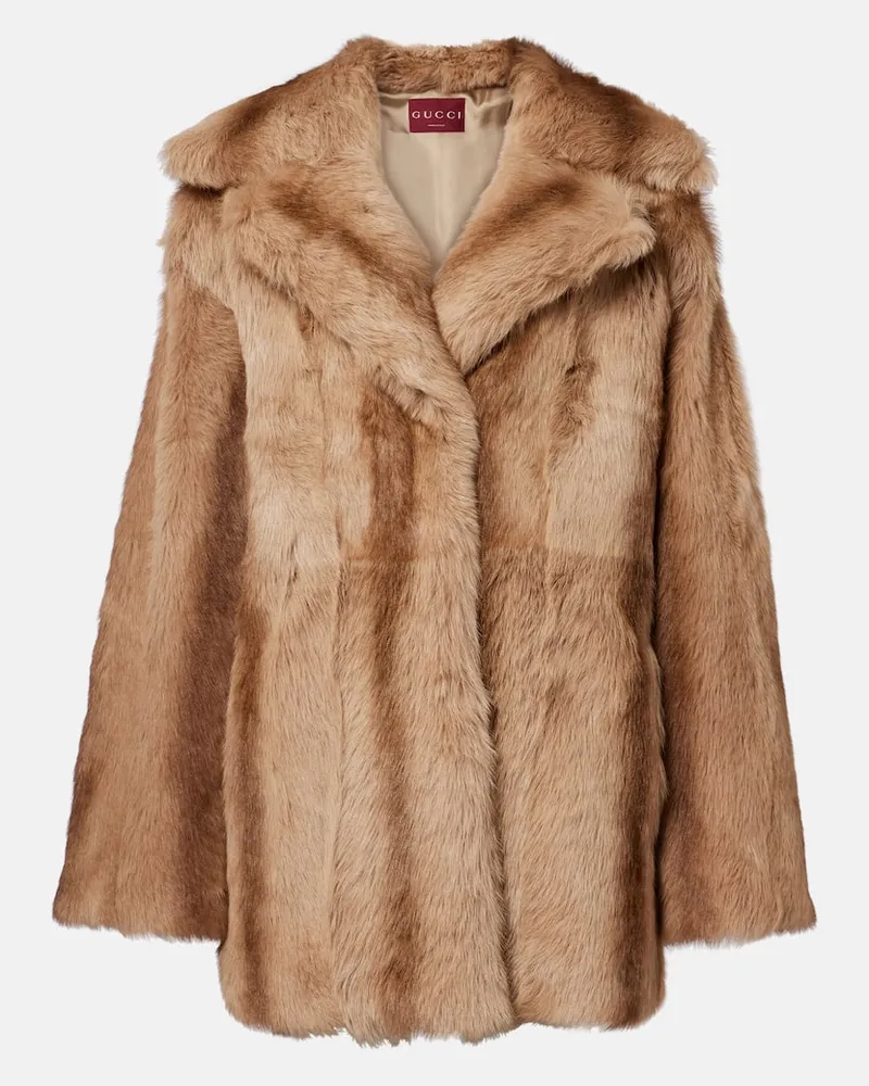 Gucci Cabanjacke aus Shearling Beige