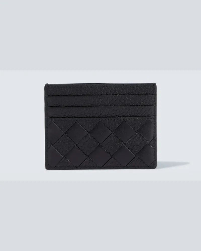 Bottega Veneta Kartenetui Intrecciato aus Leder Schwarz