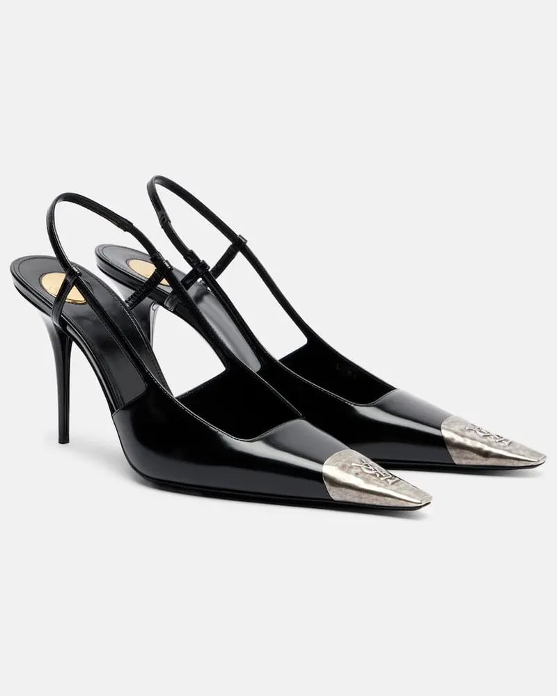 Saint Laurent Slingback-Pumps Jeanne 90 aus Leder Schwarz
