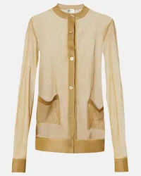 Saint Laurent Cardigan aus Seide Gold