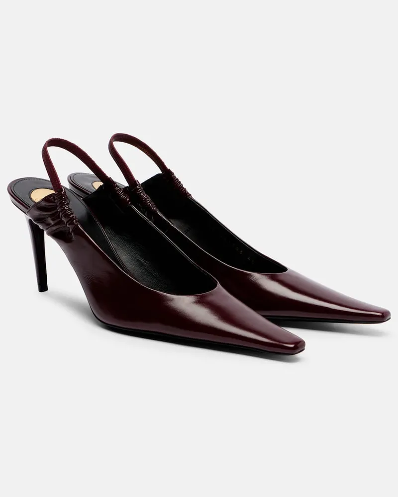Saint Laurent Slingback-Pumps Anne-Marie aus Leder Burgunderrot