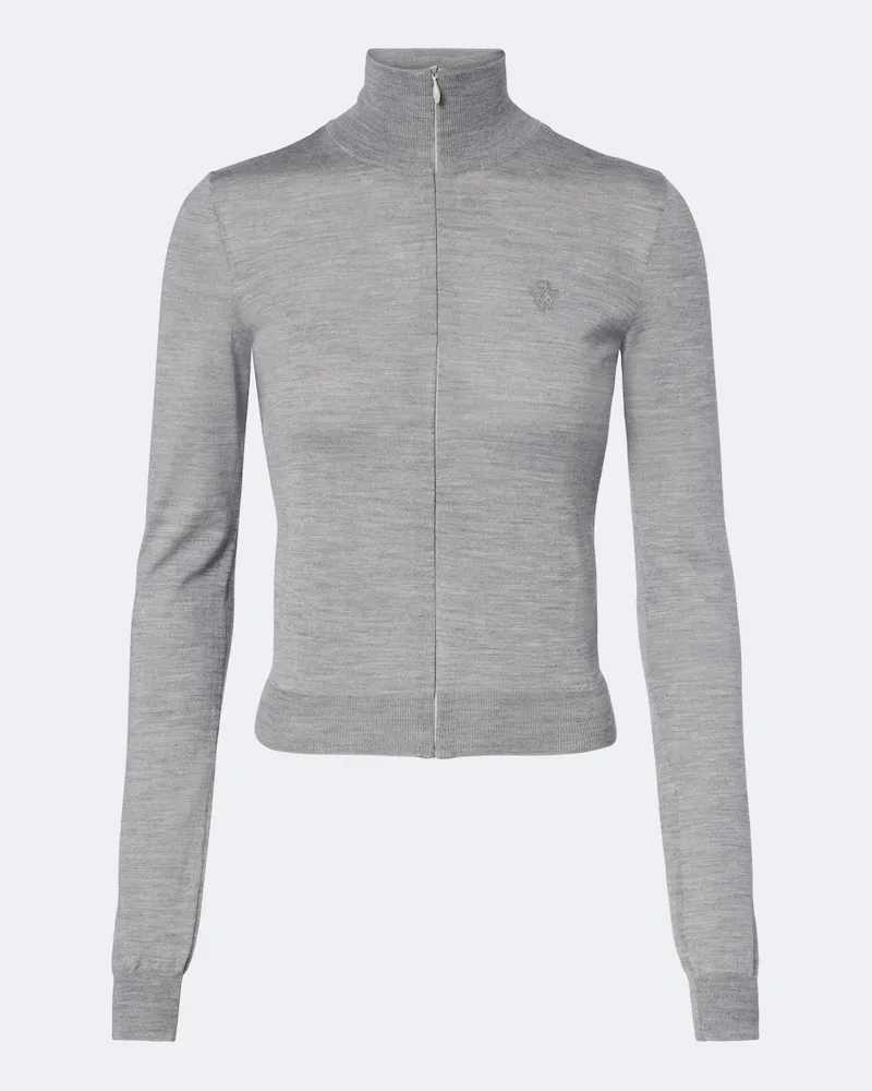 Gucci Pullover aus einem Woll- und Seidengemisch Grau