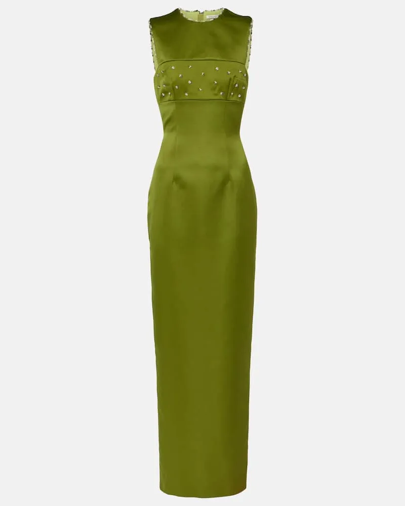 EMILIA WICKSTEAD Verzierte Robe Amadine aus Satin Grün